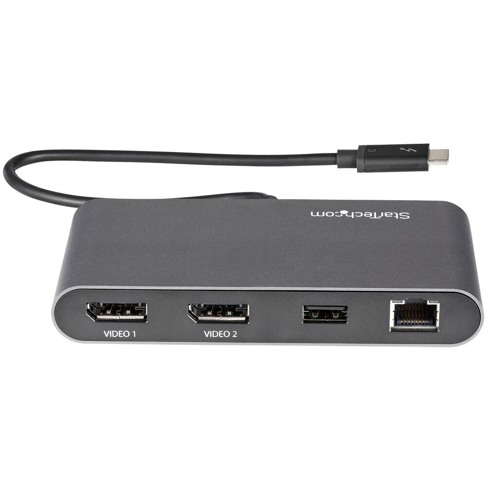 StarTech TB3DKM2DPL, DP/USB-A/Thunderbolt hinta ja tiedot | Kaapelit ja adapterit | hobbyhall.fi