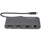 StarTech TB3DKM2DPL, DP/USB-A/Thunderbolt hinta ja tiedot | Kaapelit ja adapterit | hobbyhall.fi