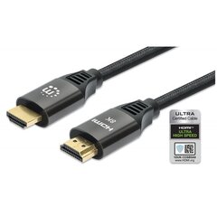 Manhattan, HDMI 2.1 Ethernet 8K*60Hz, 3m, 48Gbps, suojattu hinta ja tiedot | Kaapelit ja adapterit | hobbyhall.fi