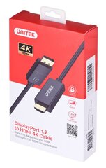 Unitek V1608A, DP 1.2 - HDMI, 1,9 m hinta ja tiedot | Kaapelit ja adapterit | hobbyhall.fi