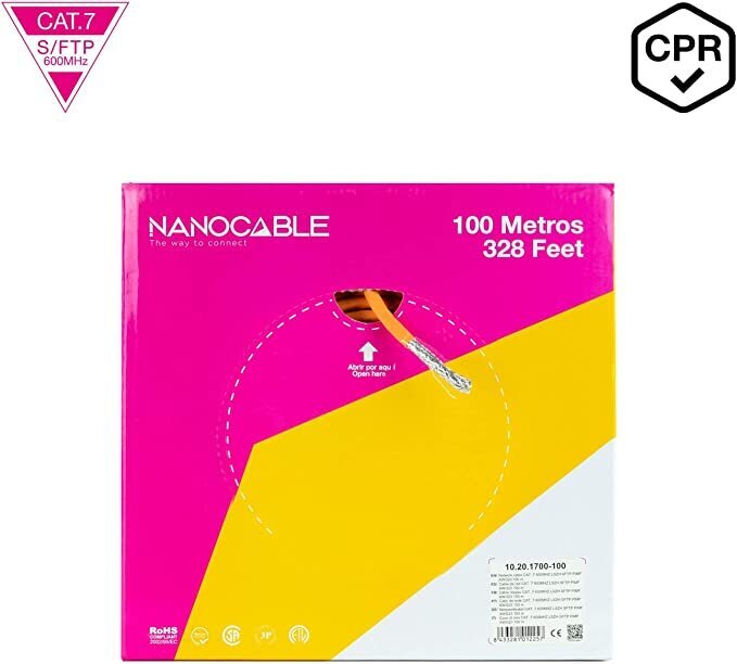 Nanokaapeli FTP-luokan 7 jäykkä verkkokaapeli 10.20.1700-100, 100 m hinta ja tiedot | Kaapelit ja adapterit | hobbyhall.fi