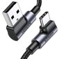 Ugreen USB-C - USB-A 2.0 kulmikas kaapeli US176, 3A, 3m hinta ja tiedot | Kaapelit ja adapterit | hobbyhall.fi