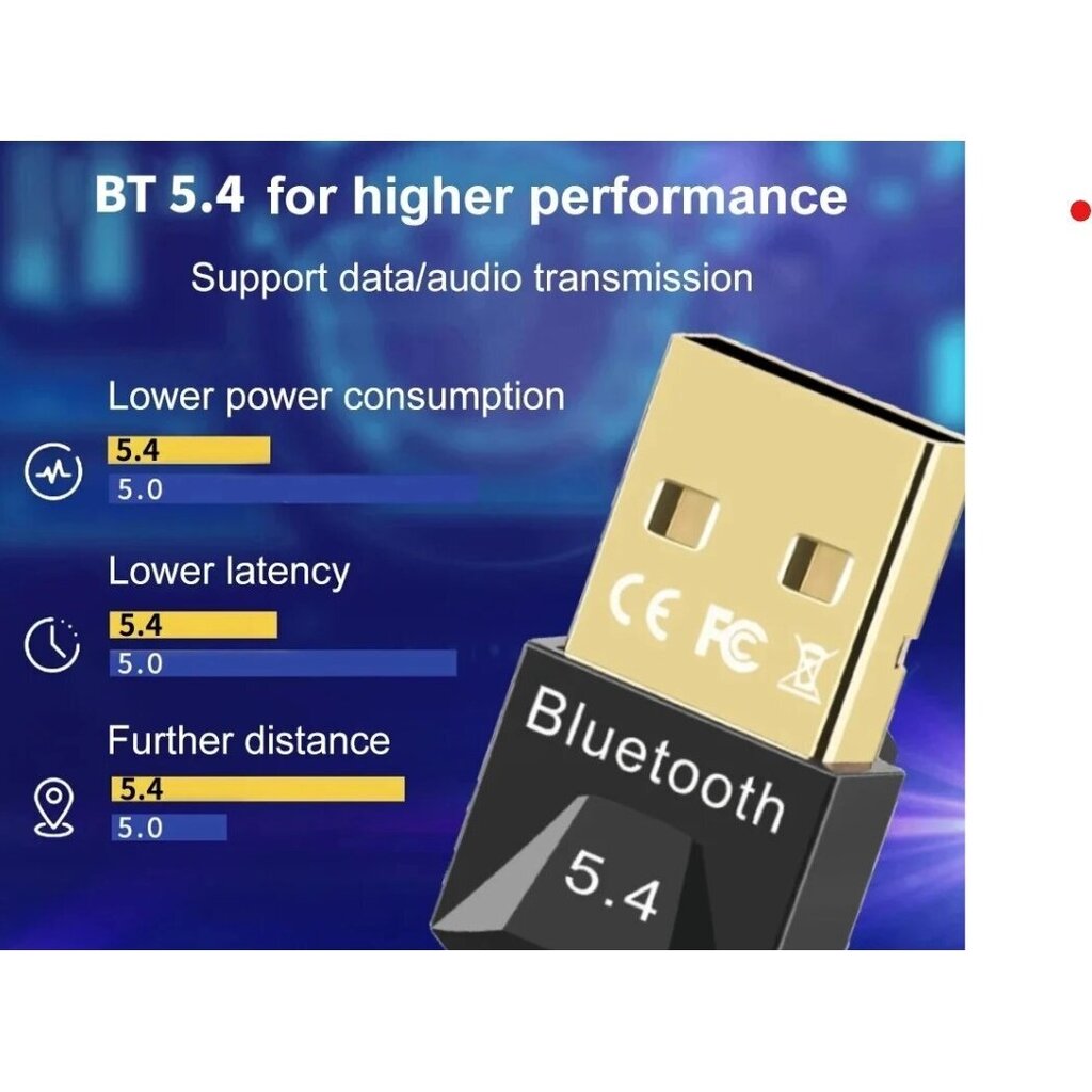 Adapteri USB Bluetooth 5.4 Mini USB-vastaanotin-lähetin langattomalle hiirelle, näppäimistölle jne. hinta ja tiedot | Puhelimen laturit | hobbyhall.fi