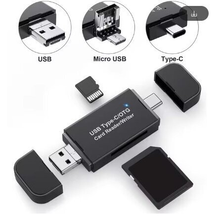 Muistikortinlukija USB 3.0 Type-C 4in1 SD TF CF MS -sovitin 5 Gbps flash-muistikorteille