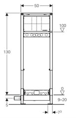 Runko suihkukanavalle Geberit, Duofix ShowerDrain H130, 111.580.00.1 hinta ja tiedot | Lattiakaivot | hobbyhall.fi