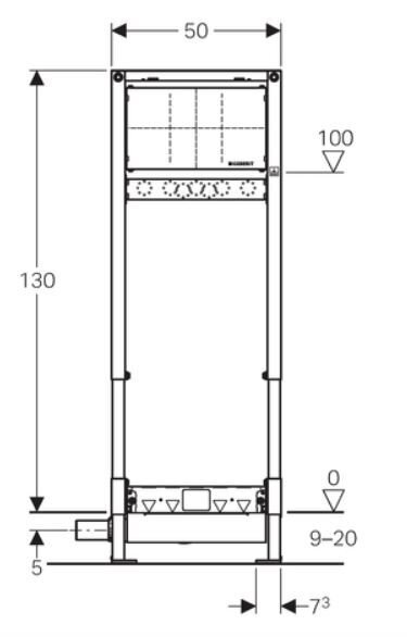 Runko suihkukanavalle Geberit, Duofix ShowerDrain H130, 111.580.00.1 hinta ja tiedot | Lattiakaivot | hobbyhall.fi