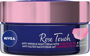 Naktinis kremas nuo raukšlių Nivea su rožių aliejumi Rose Touch Anti-Wrinkle Night Cream, 50 ml hinta ja tiedot | Kasvovoiteet | hobbyhall.fi