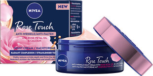 Naktinis kremas nuo raukšlių Nivea su rožių aliejumi Rose Touch Anti-Wrinkle Night Cream, 50 ml hinta ja tiedot | Kasvovoiteet | hobbyhall.fi