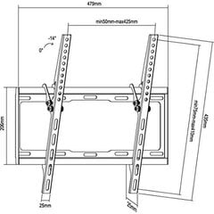 Varusteet 650311 32-55" hinta ja tiedot | TV-seinätelineet | hobbyhall.fi