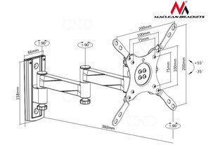 Maclean MC-675 13-42" hinta ja tiedot | TV-seinätelineet | hobbyhall.fi