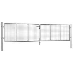 vidaXL Puutarhaportti galvanoitu teräs 415x125 cm hopea hinta ja tiedot | Aidat ja tarvikkeet | hobbyhall.fi