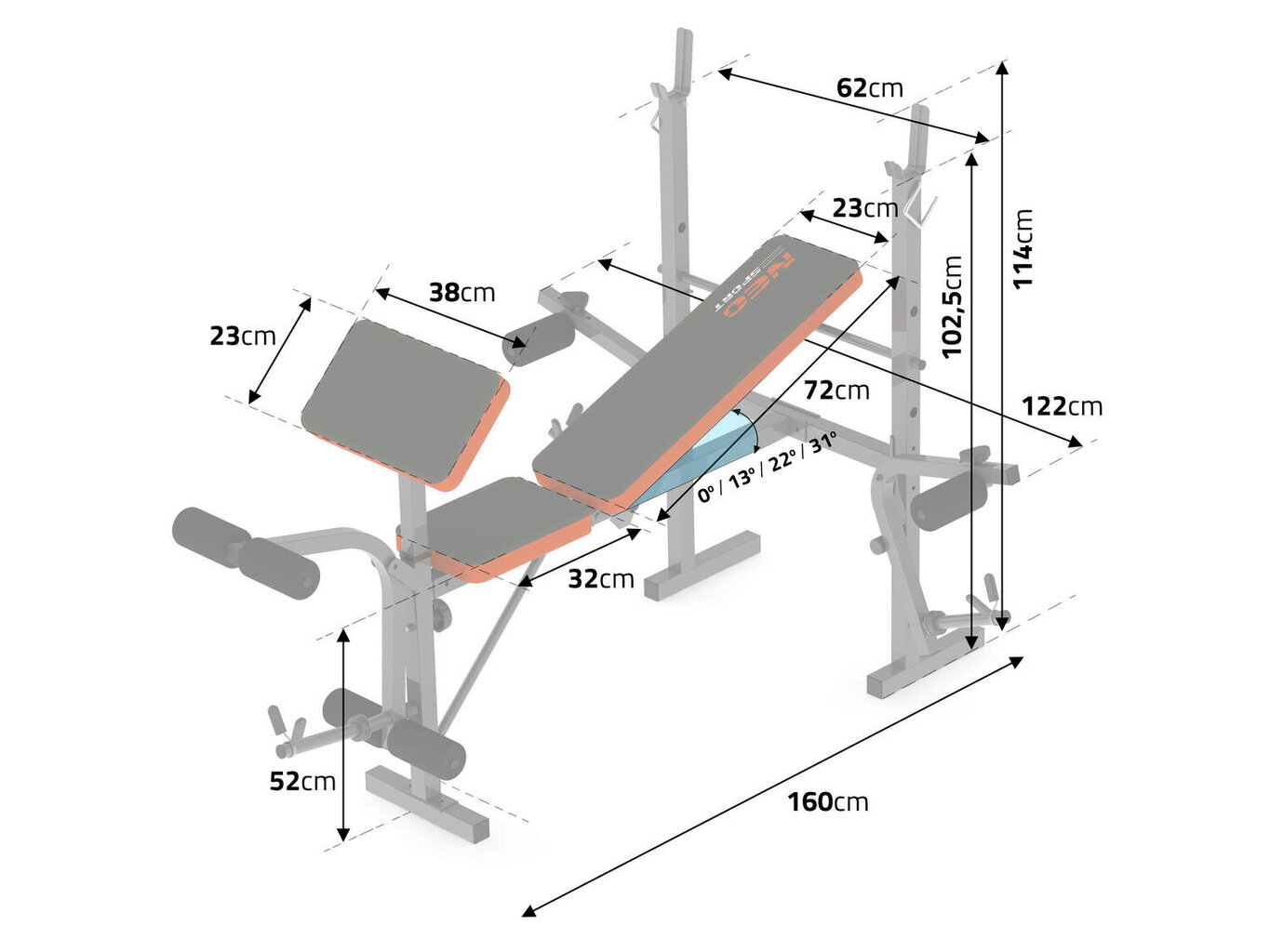 Harjoituspenkki Neo-Sport NS-200 hinta ja tiedot | Treenipenkit | hobbyhall.fi