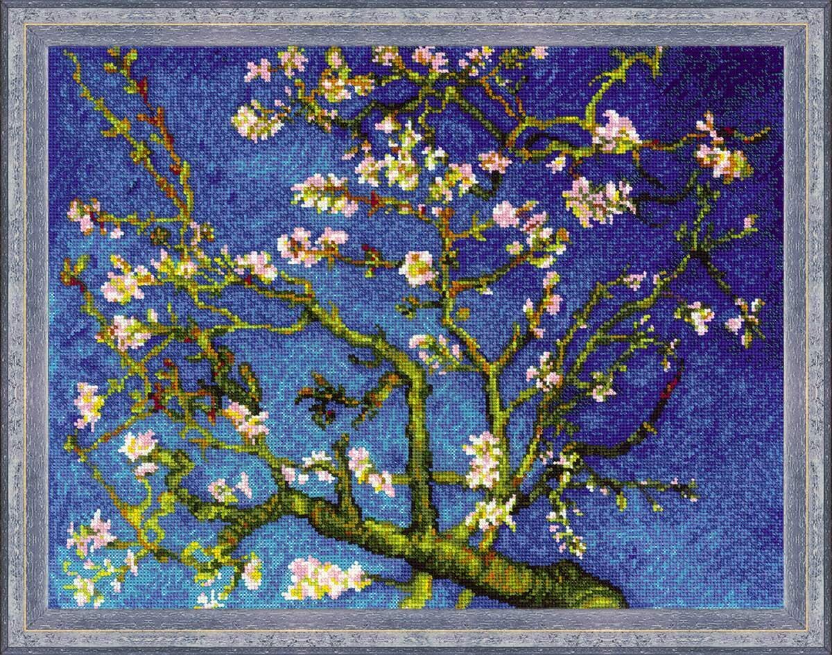 Kirjontasarja Riolis 1698 Almond blossom. V. van Goghin maalauksen mukaan hinta ja tiedot | Kirjontatarvikkeet | hobbyhall.fi