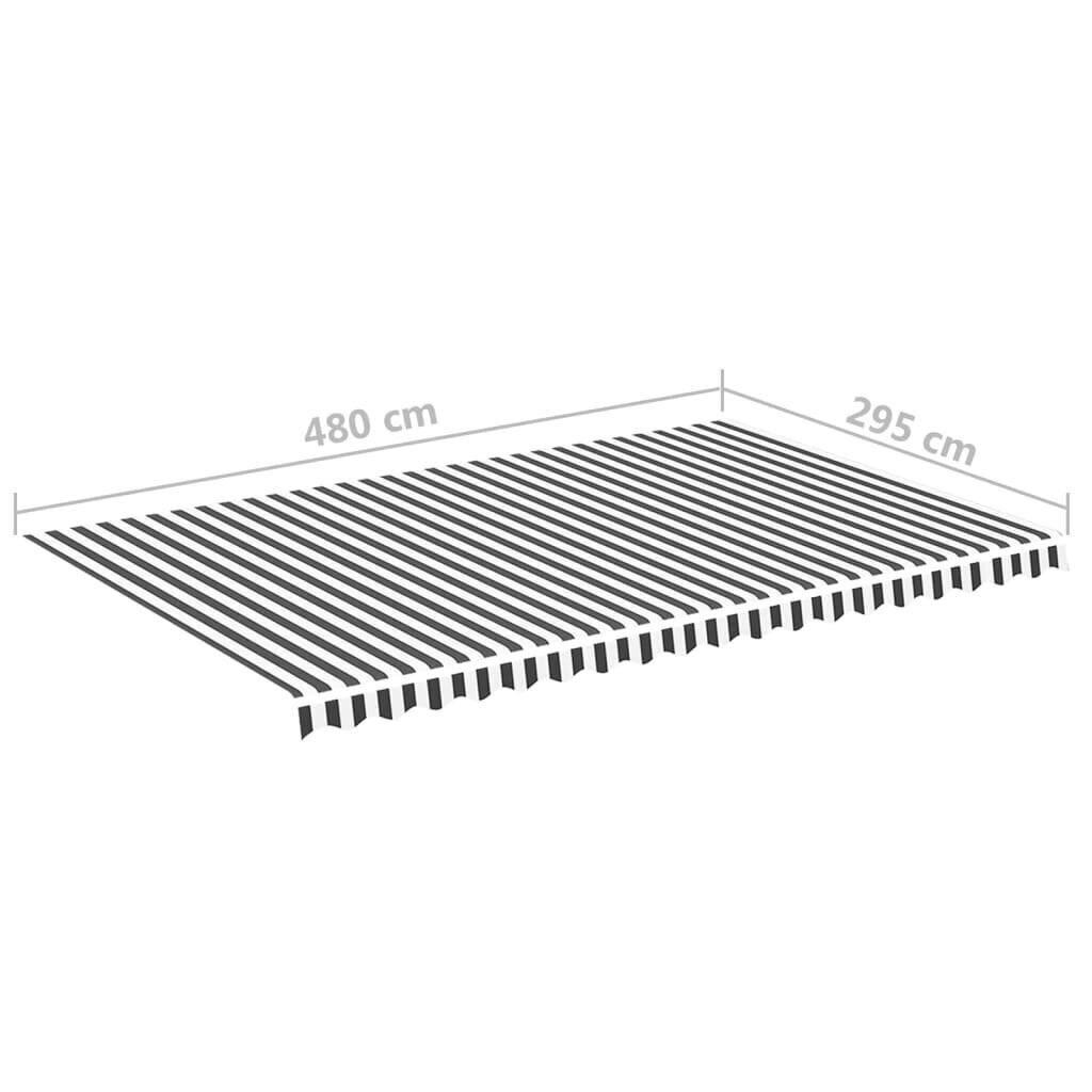 vidaXL Varakangas markiisiin antrasiitti ja valkoinen 5x3 m hinta ja tiedot | Aurinkovarjot ja markiisit | hobbyhall.fi