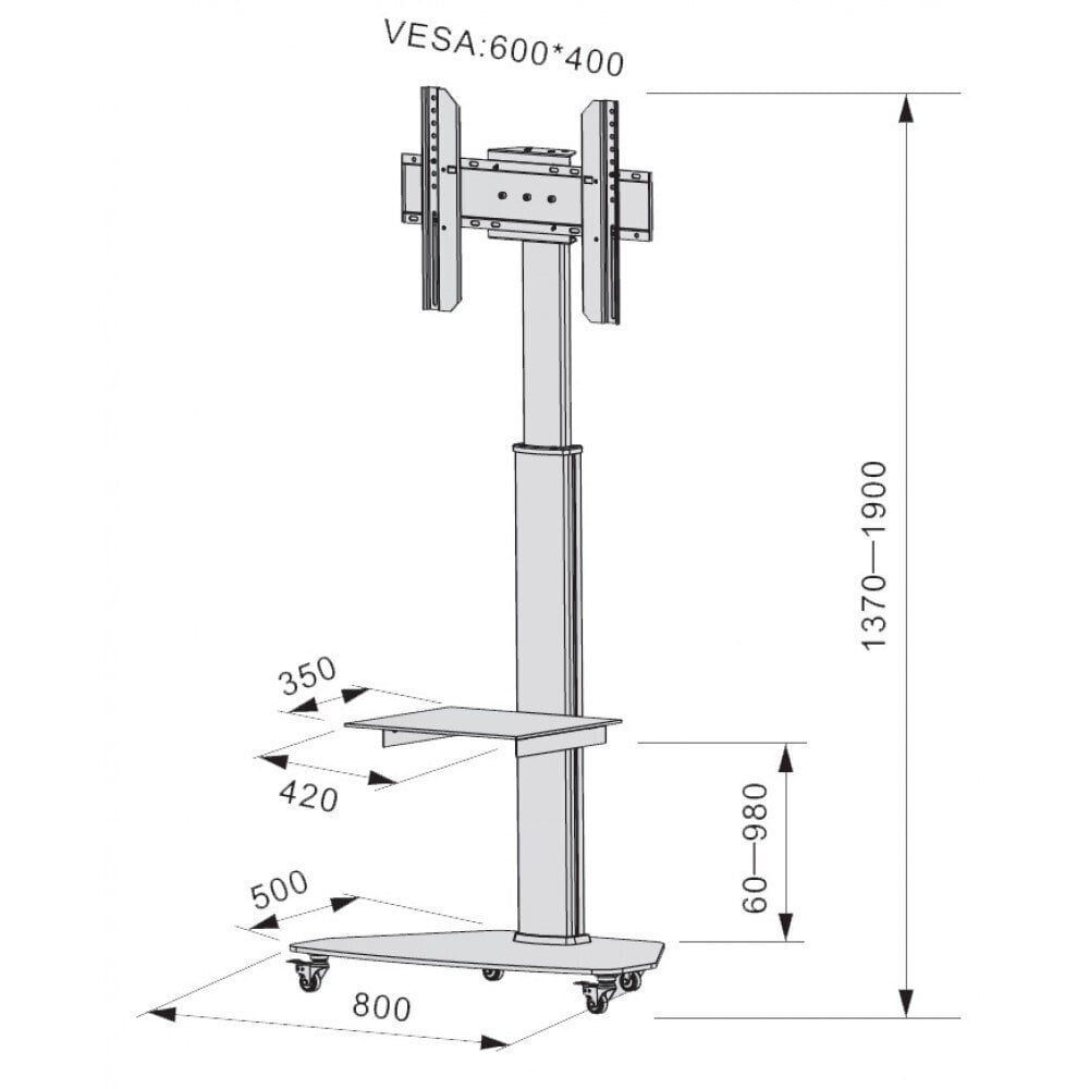 Techly ICA-TR3SL 37-70" hinta ja tiedot | TV-seinätelineet | hobbyhall.fi