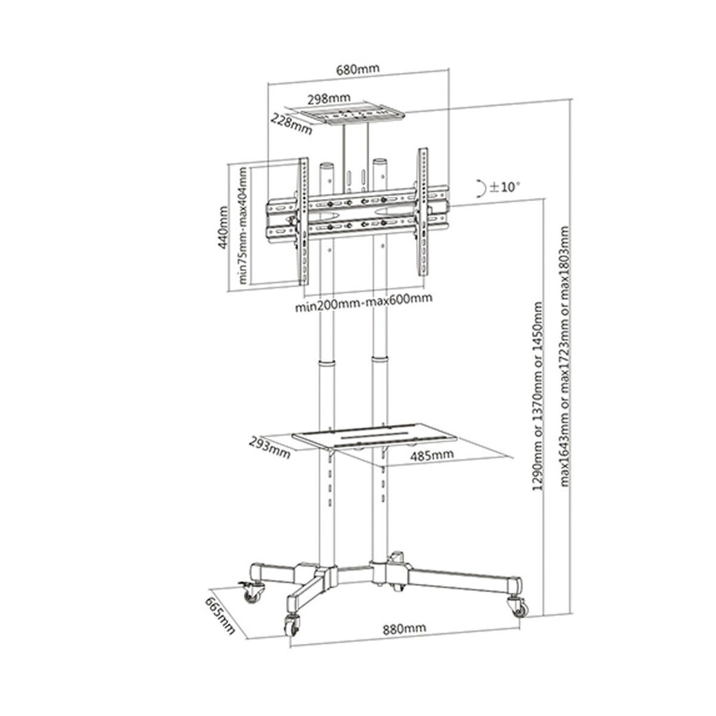 TM Electron S6503476 37-70" hinta ja tiedot | TV-seinätelineet | hobbyhall.fi