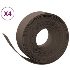 vidaXL Puutarhareunukset 4 kpl harmaa 10 m 20 cm polyeteeni hinta ja tiedot | Aidat ja tarvikkeet | hobbyhall.fi