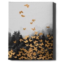 Maalaa numeroiden mukaan kultaisella glittermaalilla kehyksessä "Golden Butterflies" Oh Art! 40x50 cm hinta ja tiedot | Maalaa numeroiden mukaan | hobbyhall.fi