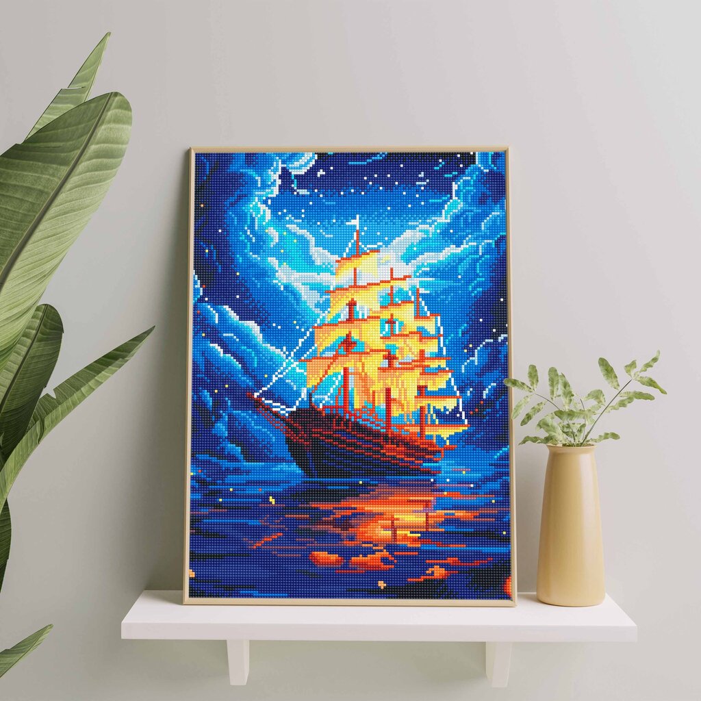 Diamond Mosaic 5D Diamond Painting Oh Art! Laivan maisema 40x50 cm hinta ja tiedot | Timanttimaalaukset | hobbyhall.fi