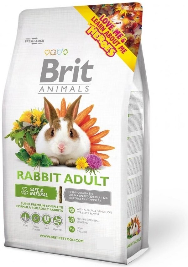 Brit Animals Rabbit Adult täysrehu aikuisille kaneille 300g hinta ja tiedot | Jyrsijöiden ruokinta | hobbyhall.fi