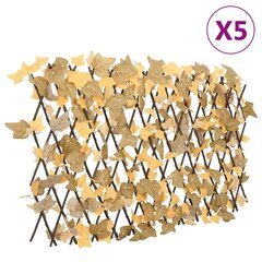 vidaXL Säleikkö vaahteranlehti laajennettava oranssi 5 kpl 180x60 cm hinta ja tiedot | Aidat ja tarvikkeet | hobbyhall.fi