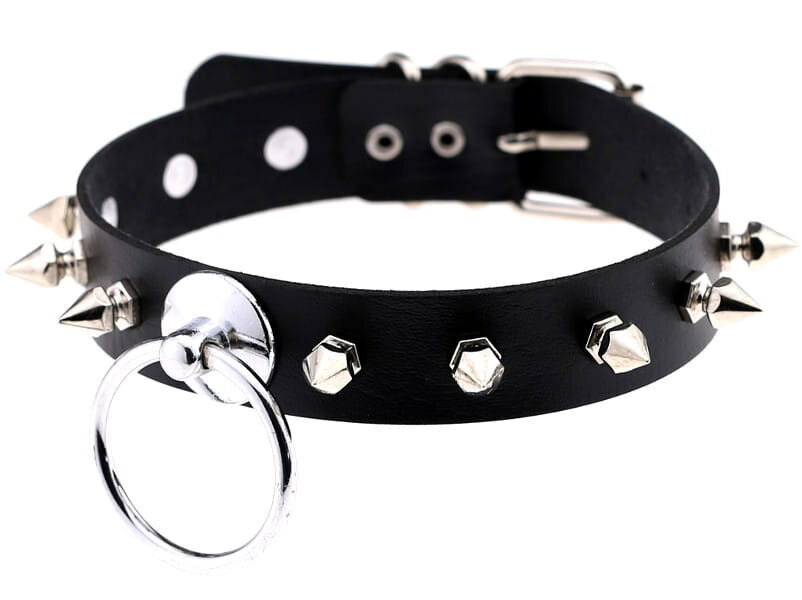 Punk-nahkainen kaulakoru goottilainen kaulus choker piikkejä tumma hinta ja tiedot | Korvakorut | hobbyhall.fi