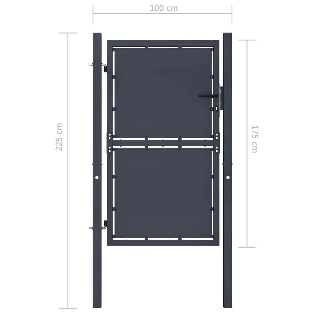 Puutarhaportti, antrasiitti, 100x175cm, teräs hinta ja tiedot | Aidat ja tarvikkeet | hobbyhall.fi