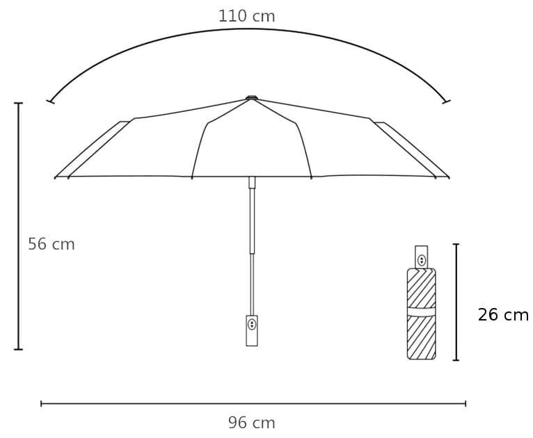 Automaattinen kokoontaittuva sateenvarjo, naisten sateenvarjo, KUITU hinta ja tiedot | Aurinkovarjot ja markiisit | hobbyhall.fi