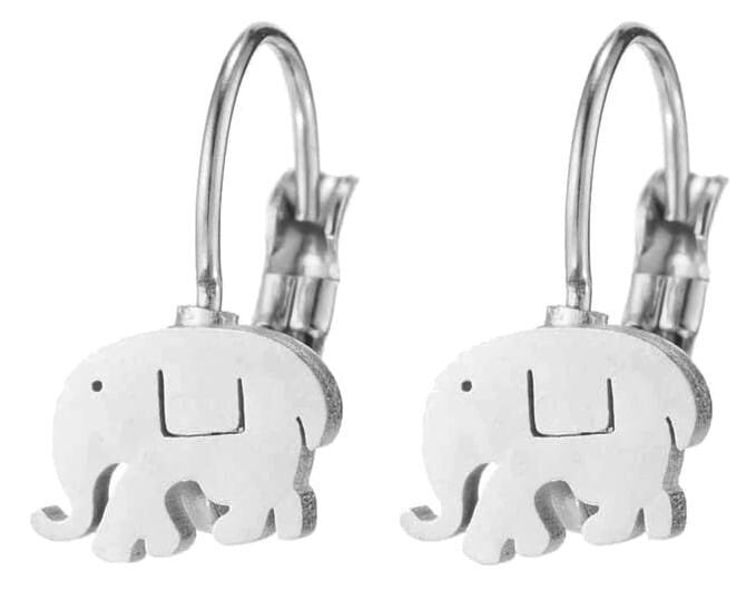 Pienet hopeiset korvakorut, kirurginen teräs, boho Elephant hinta ja tiedot | Korvakorut | hobbyhall.fi