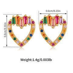 Kuparipinnoitus Kulta Rakkaus Sydän Makeat Korvakorut Pienet ja Monipuoliset Rusetti Zirkonikarhu Söpöt Korvakorut hinta ja tiedot | Korvakorut | hobbyhall.fi
