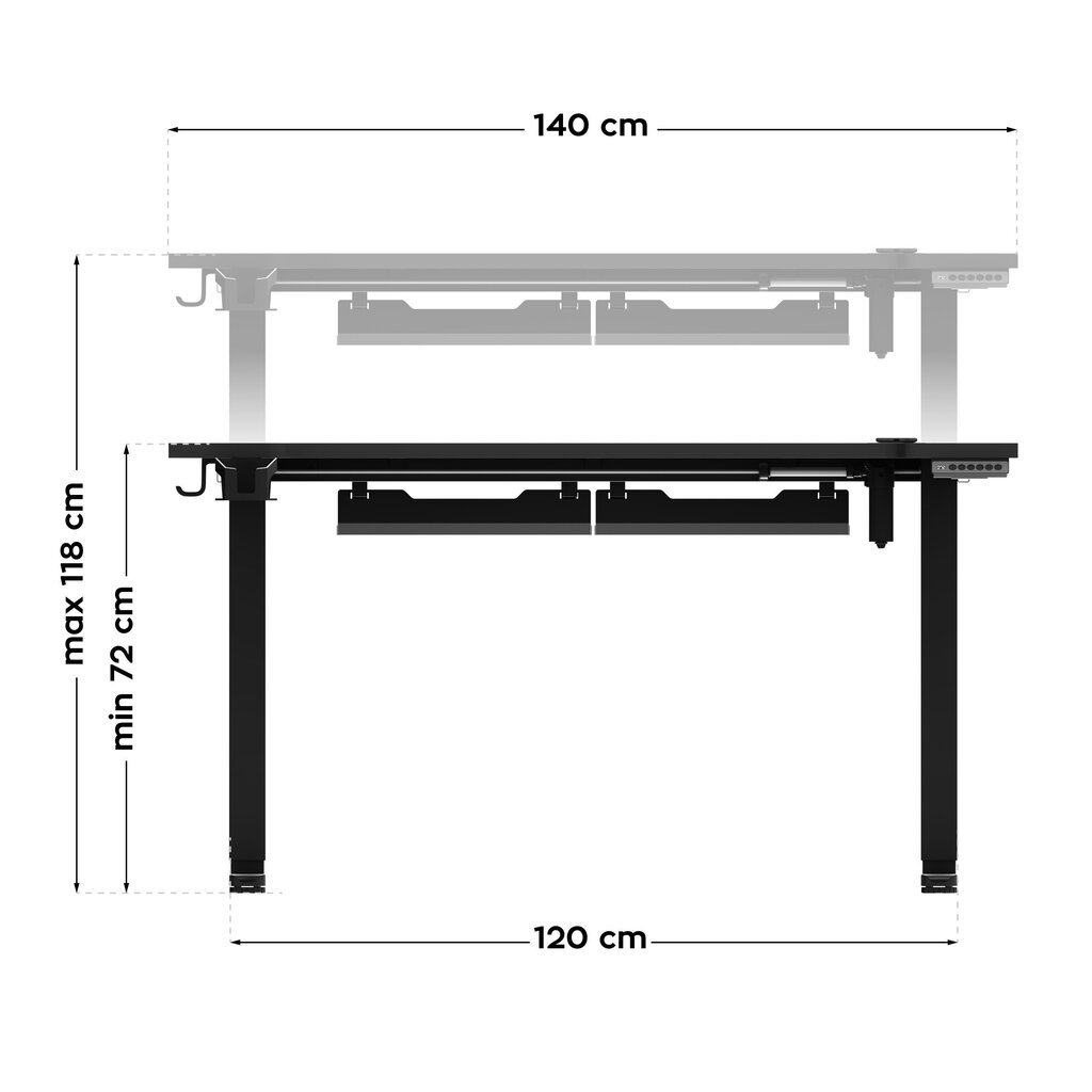 Desk Hero 8.7 RGB hinta ja tiedot | Tietokonepöydät ja työpöydät | hobbyhall.fi