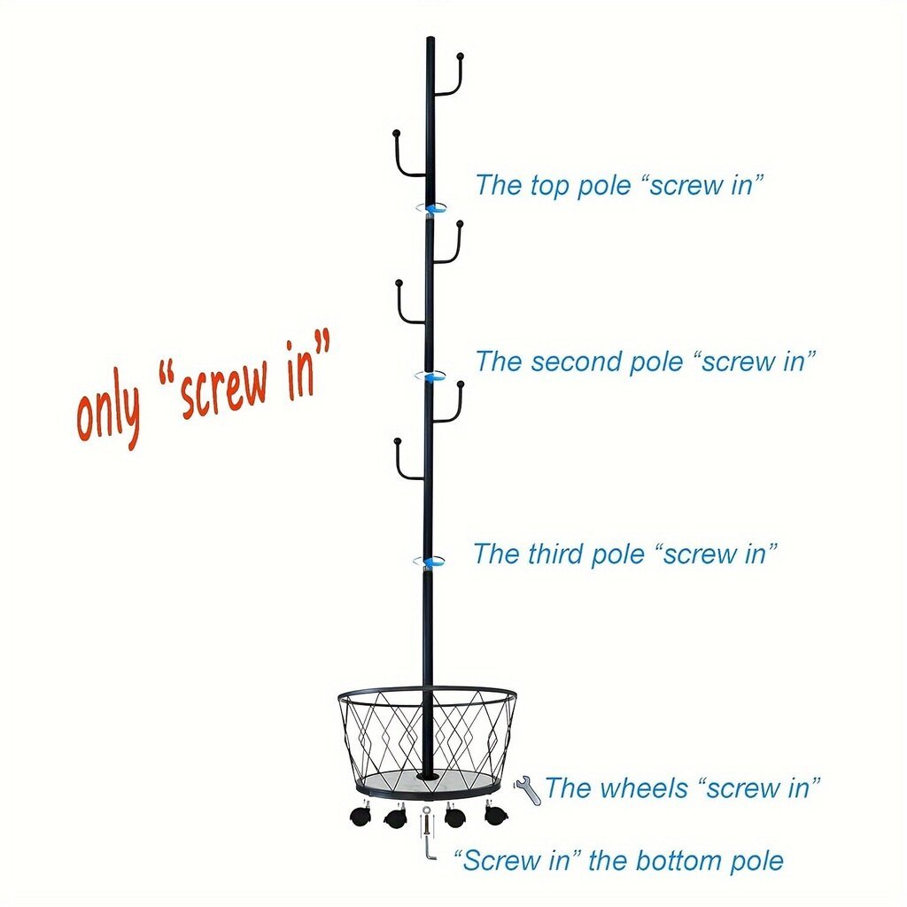 'Monipuolinen vapaasti seisova naulakko pyörillä ' hinta ja tiedot | Vaateripustimet ja pukupussit | hobbyhall.fi