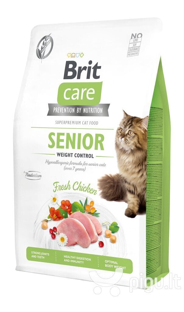 Brit Care Cat Grain-Free Senior Weight Control täysravinto kissoille 7kg hinta ja tiedot | Kissan kuivaruoka | hobbyhall.fi