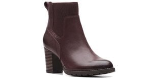 Clarks Naisten Verona Ease viininpunainen nahkaiset slip-on saappaat hinta ja tiedot | Naisten saappaat | hobbyhall.fi