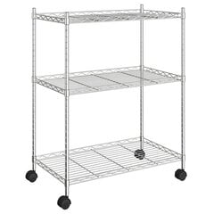 vidaXL 3-kerroksinen Säilytysvaunu 60x35x81 cm kromi 150 kg hinta ja tiedot | Varastohyllyt | hobbyhall.fi