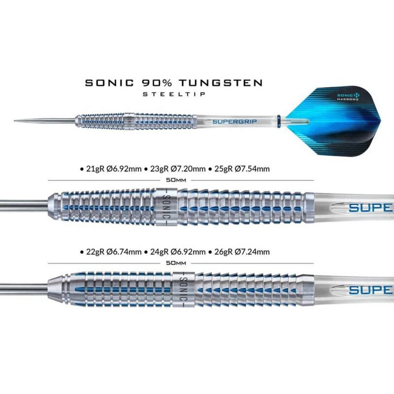 Darts Harrows Sonic Darts 90% Steeltip, 3 kpl, sininen, harmaa hinta ja tiedot | Darts | hobbyhall.fi