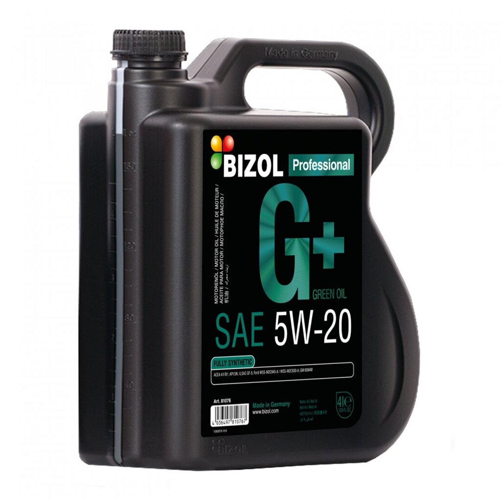 Öljy BIZOL Green Oil+ 5W-20 4 ltr (81076) hinta ja tiedot | Moottoriöljyt | hobbyhall.fi