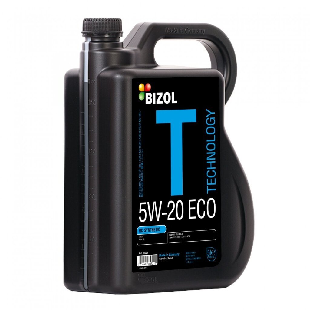 Öljy BIZOL Technology 5W-20 ECO 5 ltr (85721) hinta ja tiedot | Moottoriöljyt | hobbyhall.fi