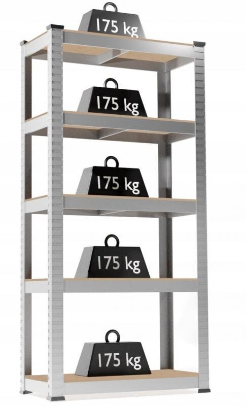 Metallinen 5-tasoinen varastohylly 175kg 180x90x30 cm hinta ja tiedot | Hyllyt | hobbyhall.fi