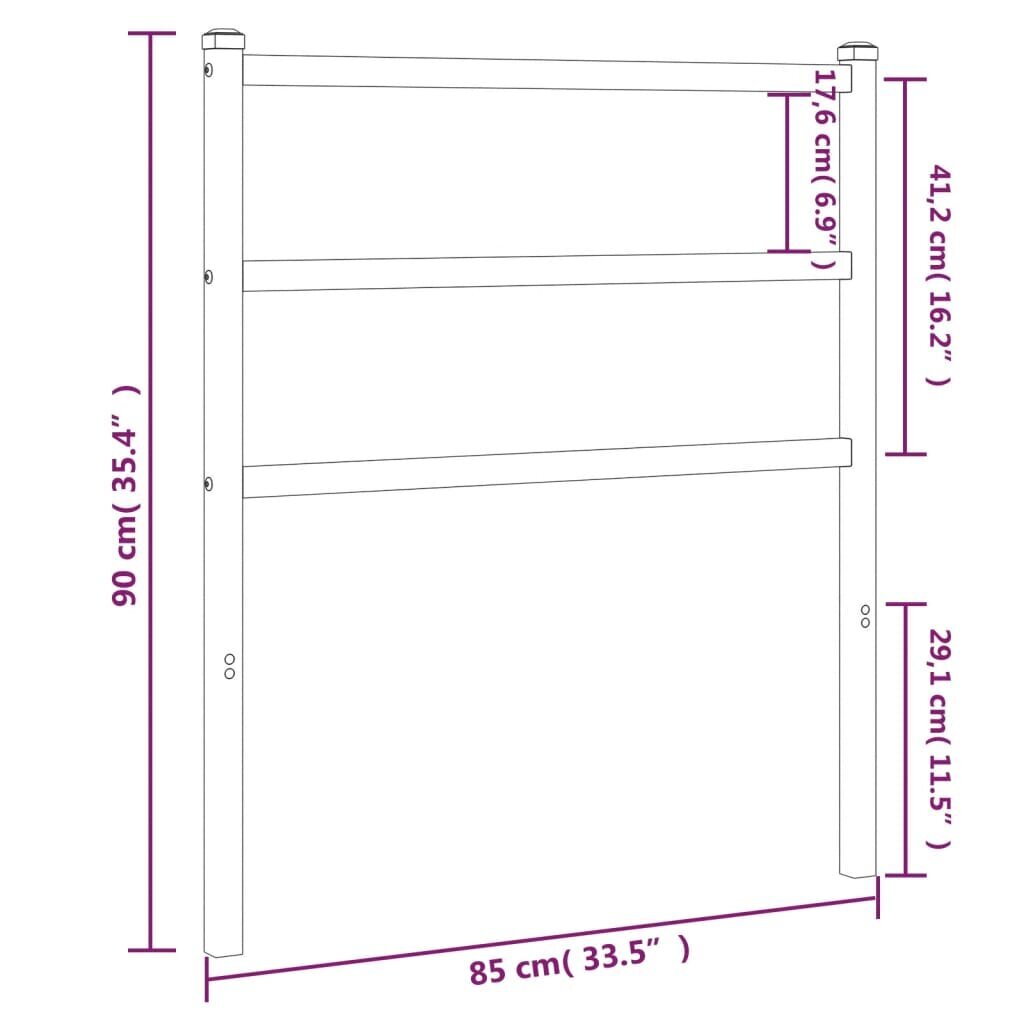 vidaXL Metallinen sängynpääty valkoinen 80 cm hinta ja tiedot | Sängyt | hobbyhall.fi