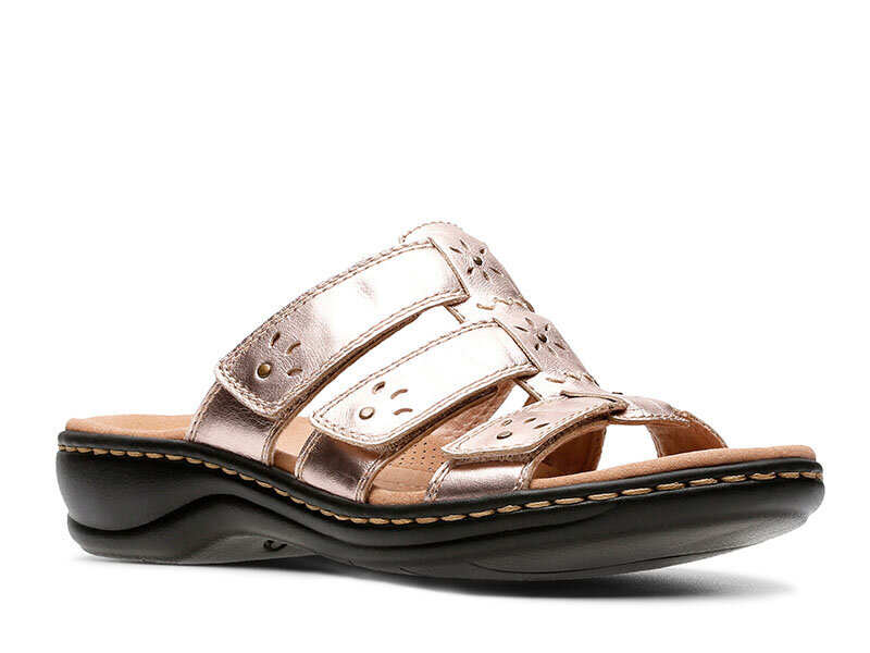 CLARKS Women's Leisa Spring kultainen vaaleanpunainen nahkaiset flip-flopit hinta ja tiedot | Naisten sandaalit ja tossut | hobbyhall.fi