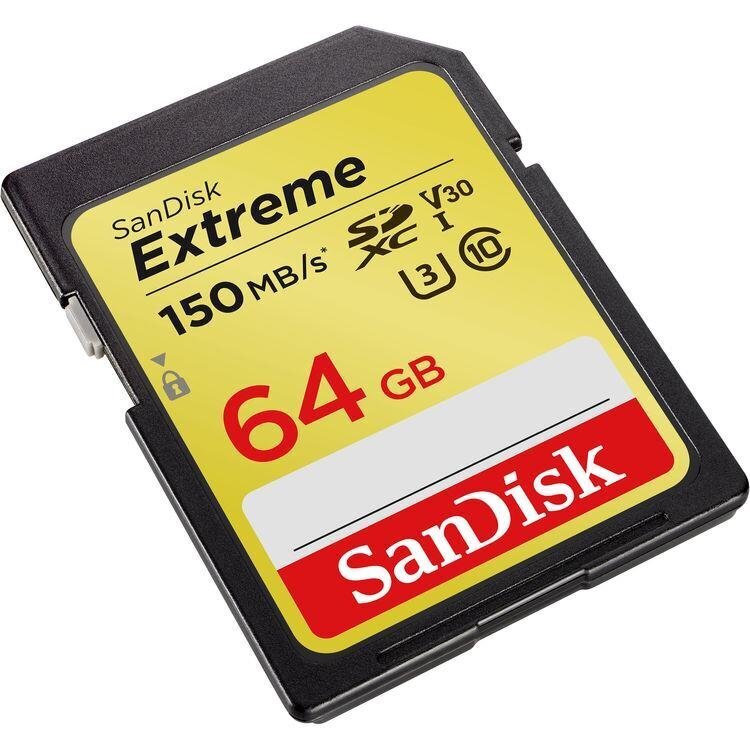 Muistikortti Secure Digital Extreme 64GB, 150/60MB/s hinta ja tiedot | Kameran muistikortit | hobbyhall.fi