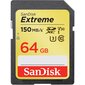 Muistikortti Secure Digital Extreme 64GB, 150/60MB/s hinta ja tiedot | Kameran muistikortit | hobbyhall.fi