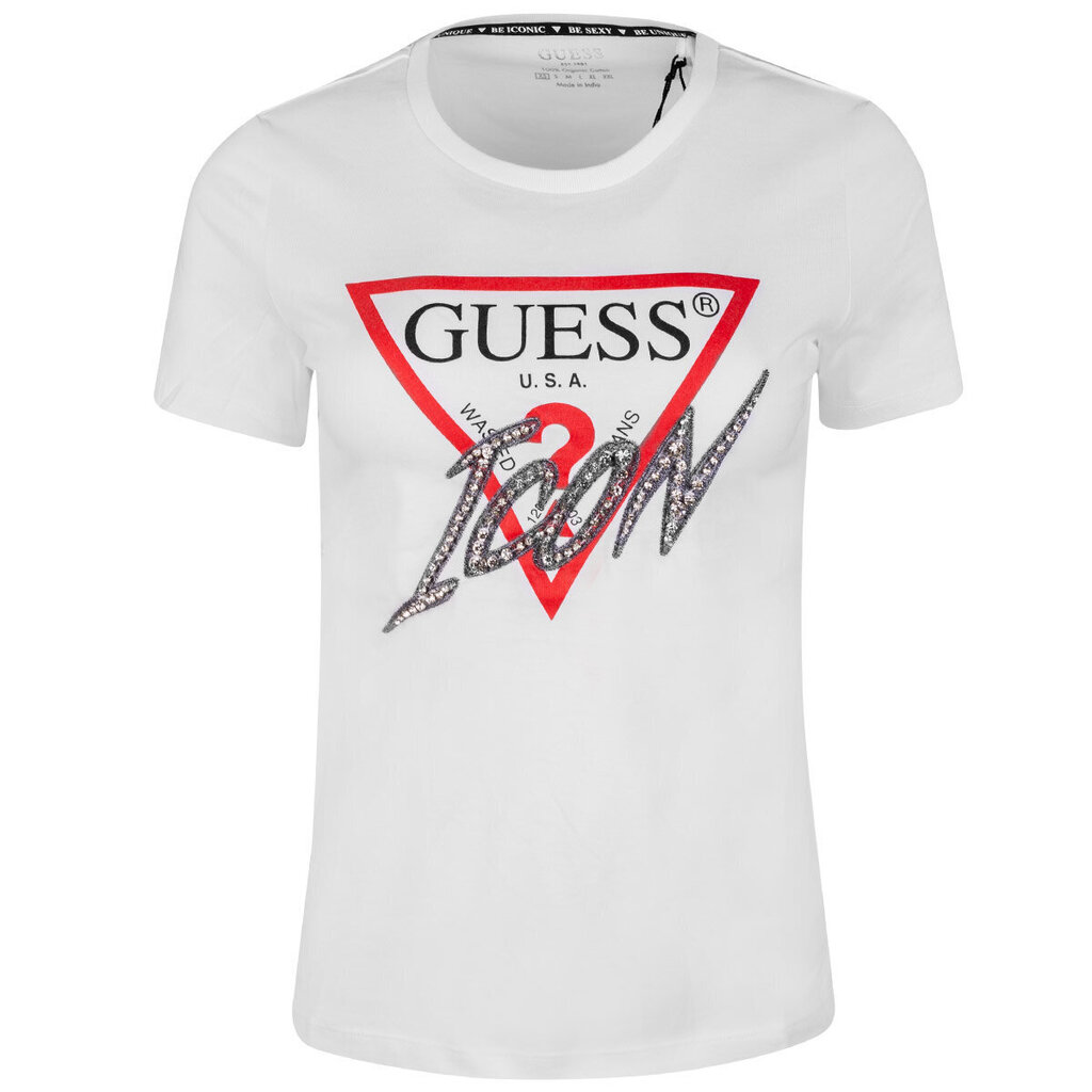 Naisten T-paita Guess T-PAITA SS CN ICON TEE, valkoinen W2RI07I3Z11 G011 42623 hinta ja tiedot | Naisten T-paidat | hobbyhall.fi