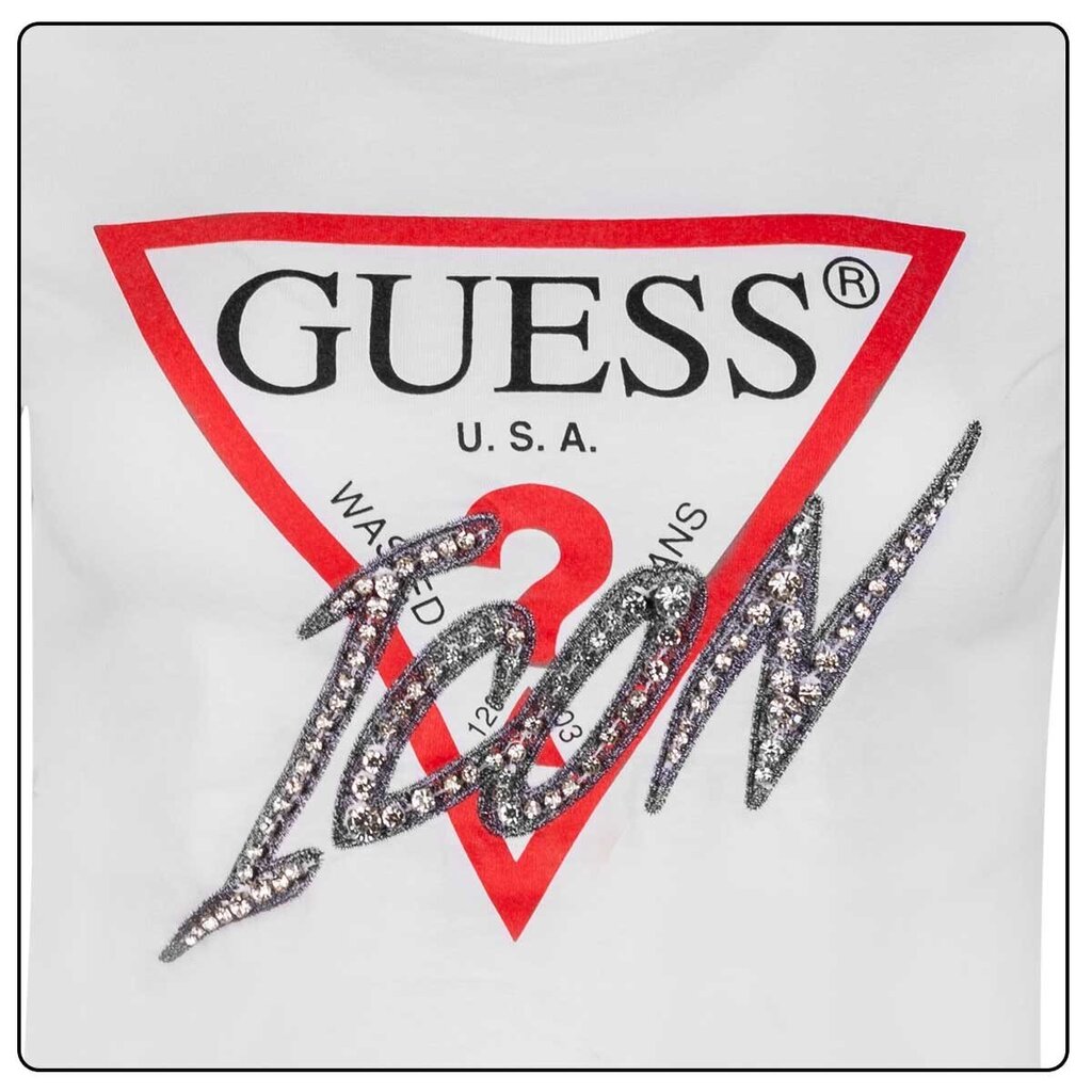 Naisten T-paita Guess T-PAITA SS CN ICON TEE, valkoinen W2RI07I3Z11 G011 42623 hinta ja tiedot | Naisten T-paidat | hobbyhall.fi