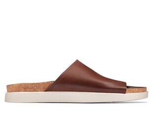 CLARKS Men's Sunder Slide ruskeat nahkaiset flip-flopit hinta ja tiedot | Miesten sandaalit ja tossut | hobbyhall.fi