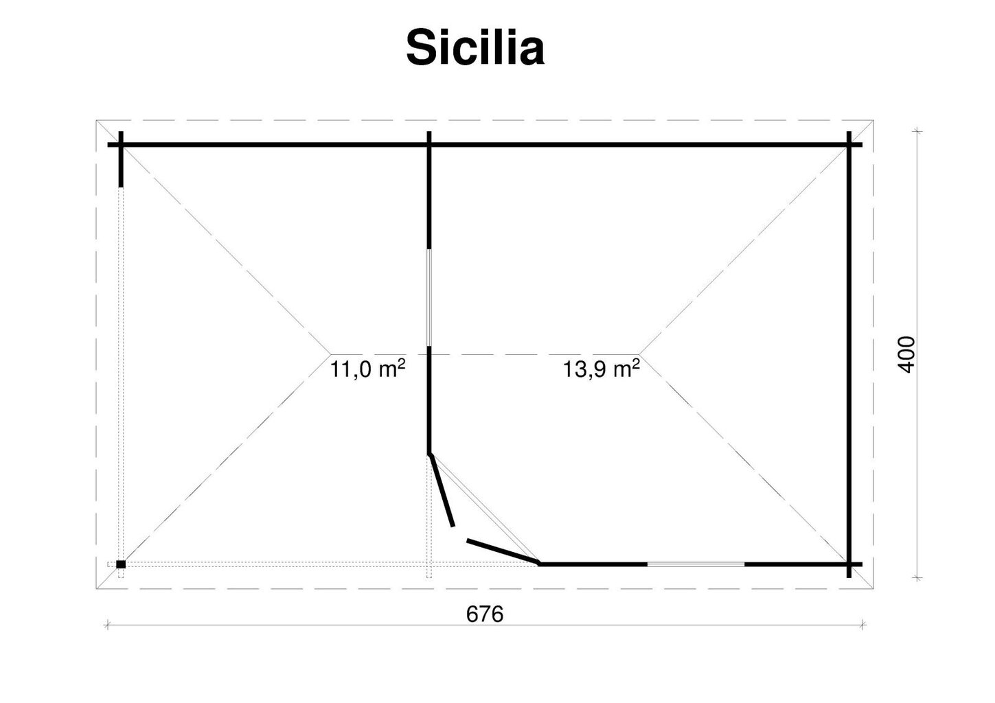 Pihamökki Sicilia, ovi ja ikkunat kaksinkertaisilla laseilla hinta ja tiedot | Piharakennukset | hobbyhall.fi