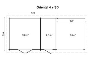 Katoksellinen Oriental 4 + SD, ovi ja ikkunat kaksinkertaisilla laseilla hinta ja tiedot | Piharakennukset | hobbyhall.fi