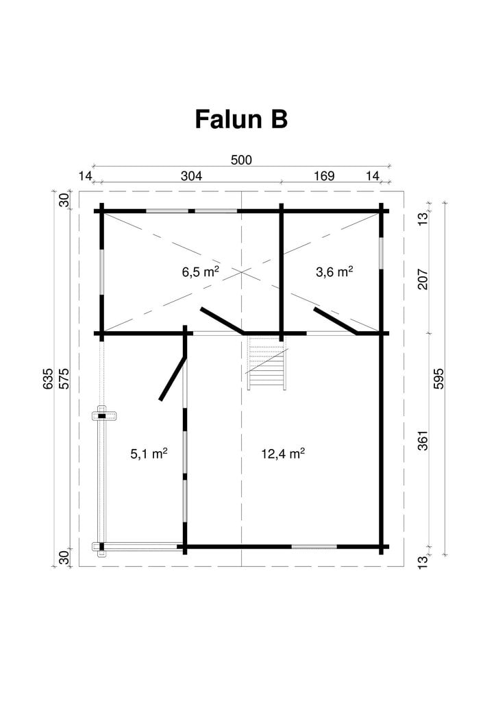 Makuuparvellinen pihamökki Falun B 70 hinta ja tiedot | Piharakennukset | hobbyhall.fi