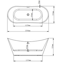 Akryylikylpyamme LIBRA 206 valkoinen/musta hinta ja tiedot | Kylpyammeet | hobbyhall.fi